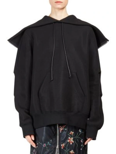 Sacai Oversized Zip-back Sweatshirt In Black