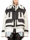 Sacai Off-white & Black Mix Tweed Jacket In Off White