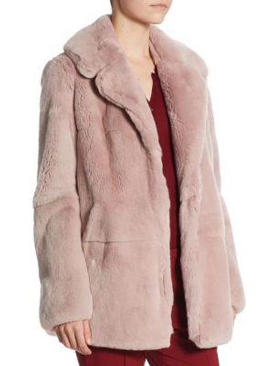 Shop A.l.c Vintage Rabbit Fur Coat In Vintage Mauve