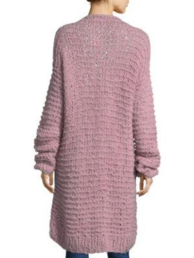 Shop Apiece Apart Nepenthe Long Cardigan In Lavender