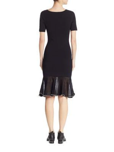 Shop Alexander Wang Studded Ruffle Dress In Black