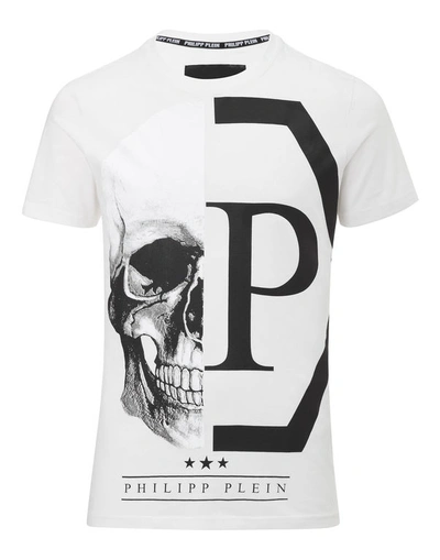 Philipp Plein T-shirt Round Neck Ss "kongo" In White