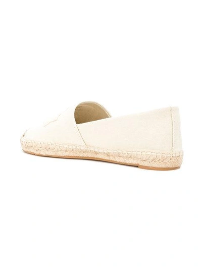 Shop Tory Burch Embroidered Logo Espadrilles