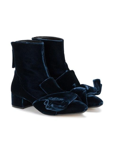 Shop N°21 Bow Embellished Boots In Blue