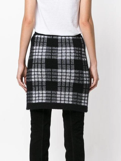 Shop Balmain Plaid High Waist Skirt