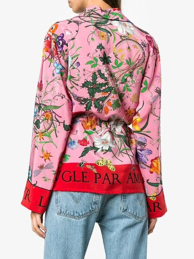 Shop Gucci Floral Snake Print Shirt