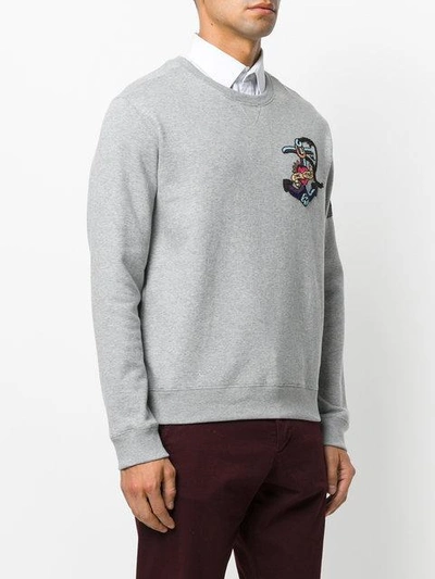 Shop Valentino Embroidered Tattoo Sweatshirt In Grey