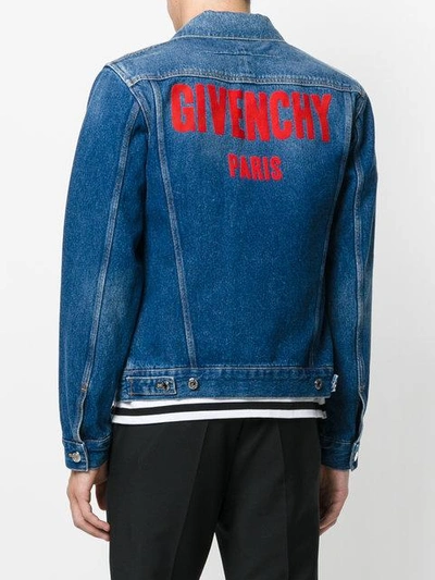 Shop Givenchy Logo Print Denim Jacket