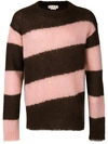Marni Diagonal Striped Sweater In Brown