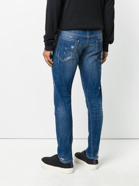 Dsquared2 16.5cm Clement Stretch Denim Jeans In 470 Bleu | ModeSens