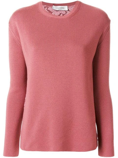 Shop Valentino Lace Back Sweater