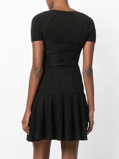 Shop Alexander Mcqueen Knitted Mini Dress In Black