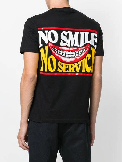 Shop Stella Mccartney No Smiles No Service Print T-shirt - Black