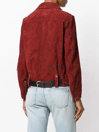 Golden Goose Chiodo Suede Biker Jacket In Pink