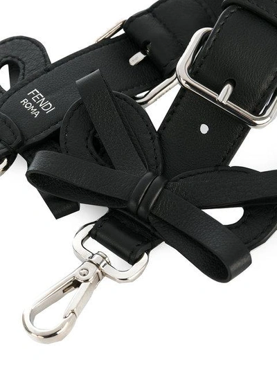 Shop Fendi Bow Detail Bag Strap - Black