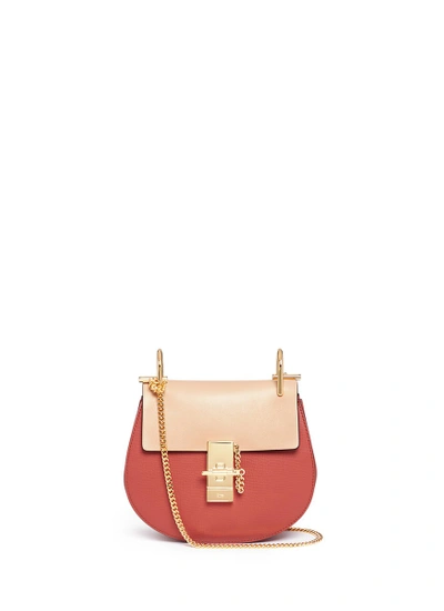 Shop Chloé 'drew' Mini Colourblock Leather Shoulder Bag