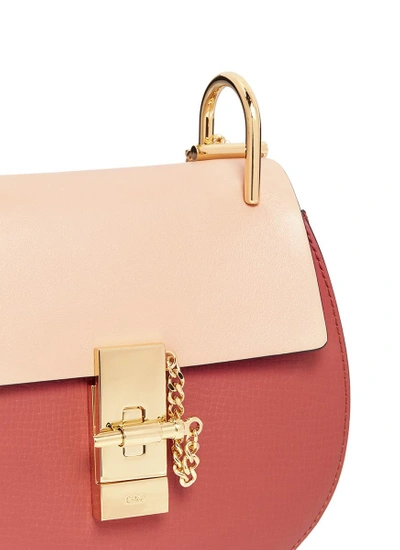 Shop Chloé 'drew' Mini Colourblock Leather Shoulder Bag