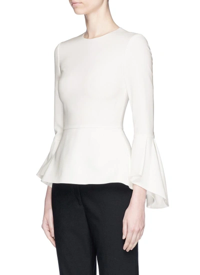 Shop Alice And Olivia 'ruby' Trumpet Sleeve Cady Crepe Top