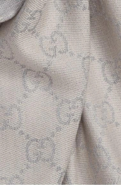 Shop Gucci Gg Jacquard Wool Scarf In 1763 Zinc/ight Grey