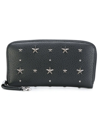 Jimmy Choo Star Studded Wallet In Black