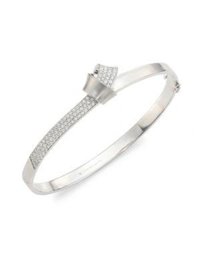 Shop Carelle Knot Diamond & 18k White Gold Bangle