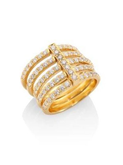 Shop Carelle Moderne 18k Yellow Gold & Pavé Diamond Penta Ring