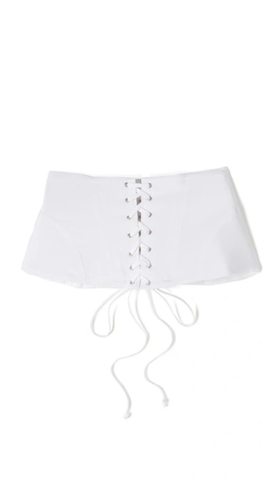 Fleur Du Mal Lacing Corset Belt In Snow