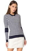 COURRÈGES LONG SLEEVE STRIPED SWEATER