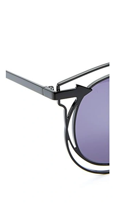 Shop Karen Walker Superstars Simone Sunglasses In Black/smoke Mono