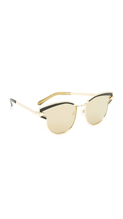 Karen Walker Superstars Felipe Sunglasses In Gold/gold Mirror