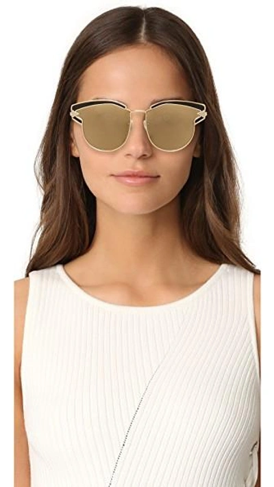 Shop Karen Walker Superstars Felipe Sunglasses In Gold/gold Mirror