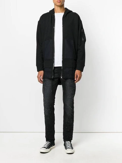 Shop Diesel Distressed Slim Fit Jeans In Black