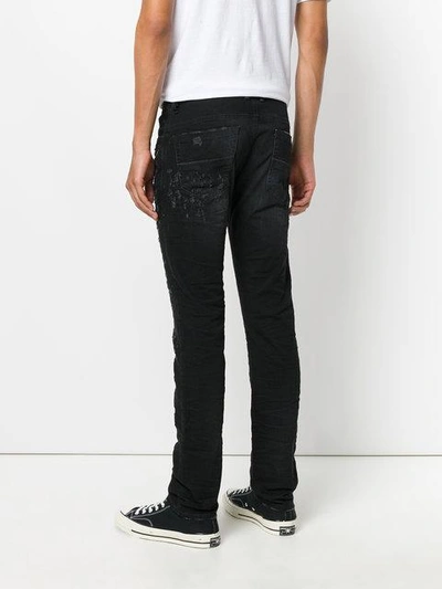 Shop Diesel Distressed Slim Fit Jeans In Black