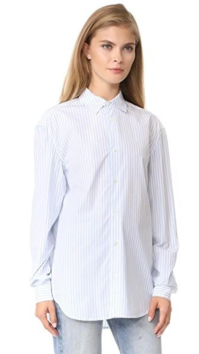 Shop Frame Striped Shirt In Capri Blue Multi