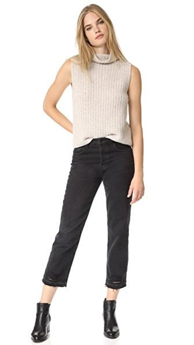 Shop Vince Sleeveless Turtleneck In Hazel