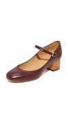 Apc Victoria Leather Mary Jane Pumps In Bordeaux