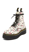 R13 FLORAL EMBROIDERY SINGLE STACK BOOTS