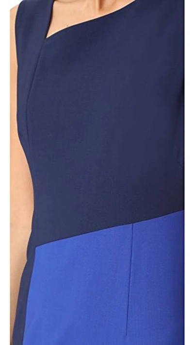 Shop Diane Von Furstenberg Sleeveless Asymmetrical Midi Dress In Midnight/klein Blue