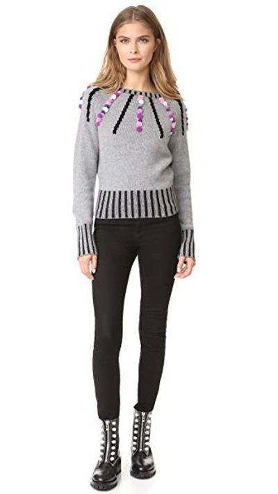 Shop Olympia Le-tan Margot Cashmere Sweater In Grey