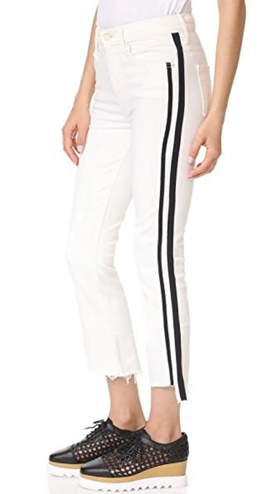 Shop Mother Insider Crop Step Fray Jeans In Whipping The Racer