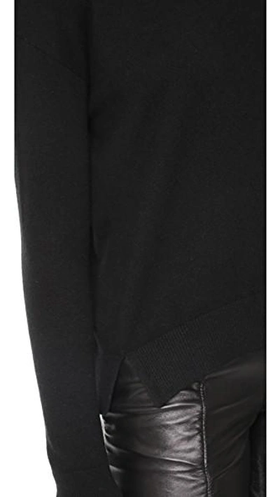 Shop Vince Cropped Wide Neck Sweater In Black