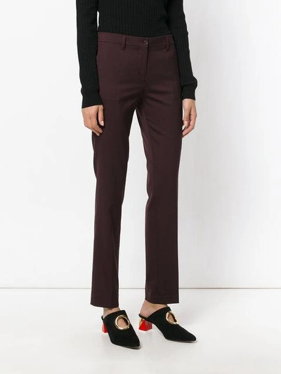 Shop Etro Cropped Capri Trousers In Red