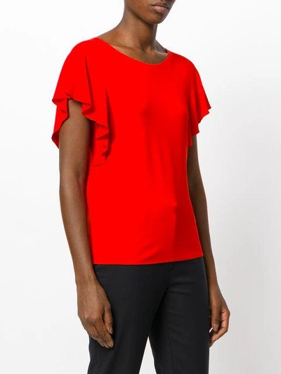 Shop Lanvin Ruffled Sleeve Top - Red