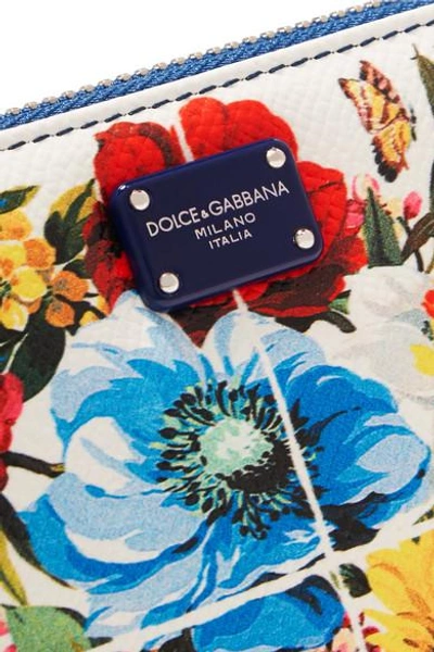 Shop Dolce & Gabbana Printed Textured-leather Continental Wallet