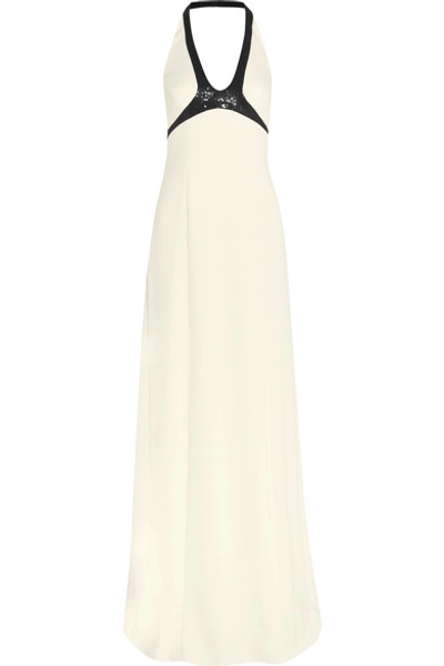 Narciso Rodriguez Sequin-embellished Stretch Silk-blend Crepe Gown