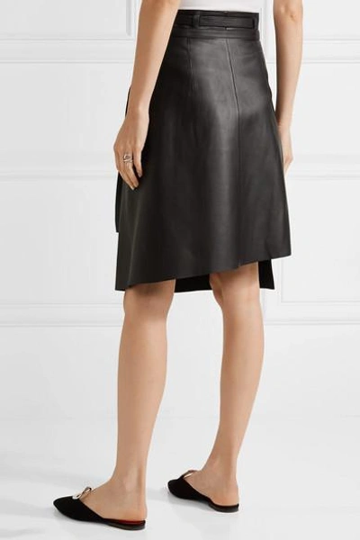 Shop Acne Studios Lakos Leather Wrap Skirt