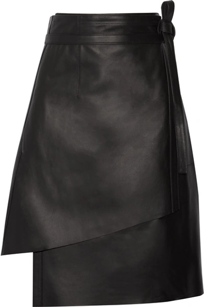 Shop Acne Studios Lakos Leather Wrap Skirt