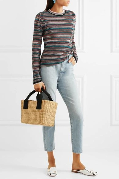 Shop M.i.h. Jeans Moonie Striped Merino Wool Sweater In Blue