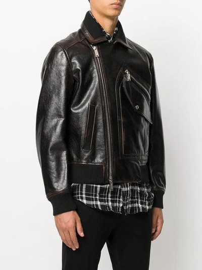 Shop Dsquared2 Biker Jacket In Brown