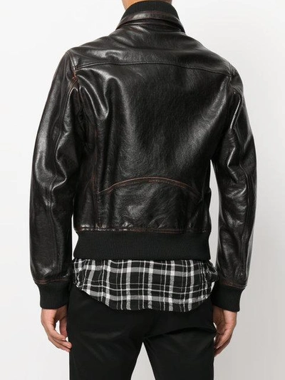 Shop Dsquared2 Biker Jacket In Brown